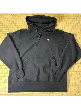 Champion Reverse Weave Hoodie Black M Medium Size Made In Honduras
